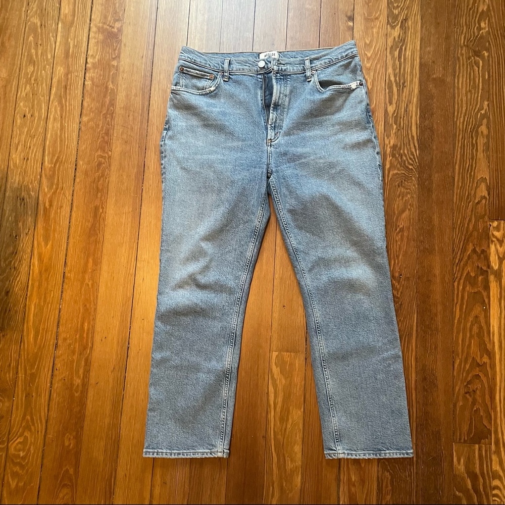 AGOLDE Womens Wilder Jeans Size 31 Mid Rise Comfort Straight Leg Light Wash